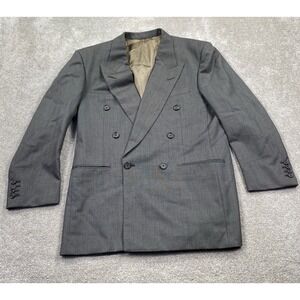 Adrian Dules Men's Suit Coat Blazer  Size 40 Gray Double Breasted